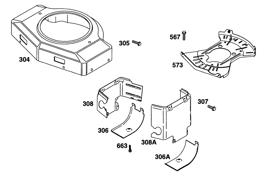 Blower Housing Air Guides Diagram and Parts List for 42C777-1238-XX  Briggs and Stratton Engine